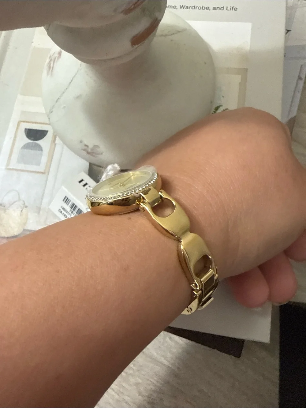 Coach Gold Crystal-Accented Women's Bracelet Watch
